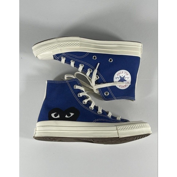 Converse Chuck 70 High x Comme des Garçons PLAY Blue Sz-7 Women’s /5 Men’s - Picture 8 of 12